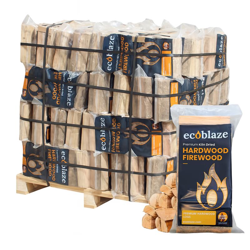 Premium Kiln Dried Hardwood Firewood - 20l Plastic Bags - 64 Bags