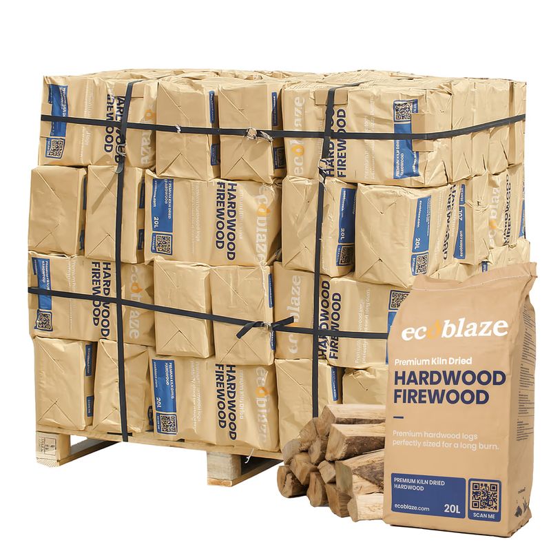 Ecoblaze Kiln Dried Hardwood Firewood Bags - 60 Bags