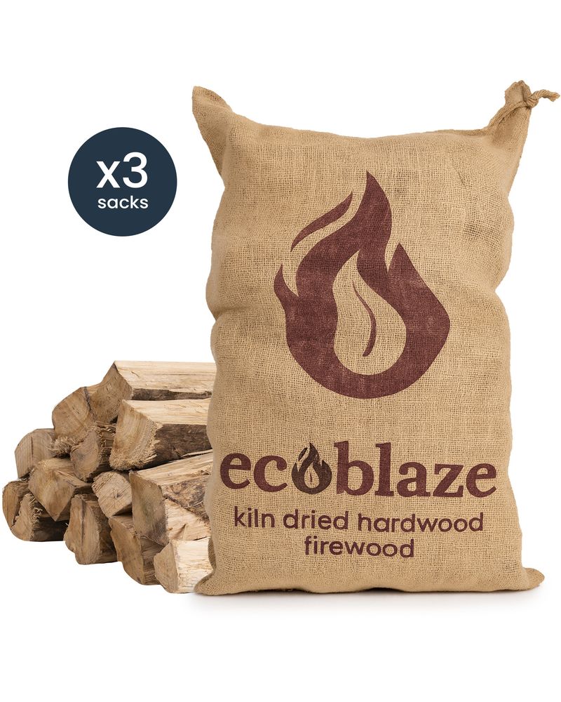Ecoblaze Kiln Dried Premium Hardwood Firewood - 3 Hessian Sacks